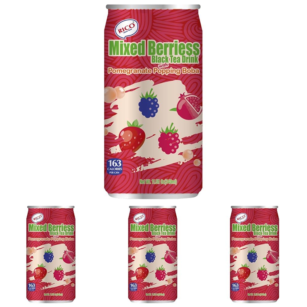 RICO - Thé vert à bulles avec fruits de la passion et Boba - 1 X 340 ML